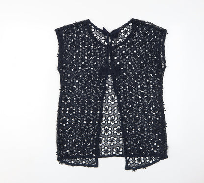 Womens UK Size 0 NEXT Black Cropped Blouse