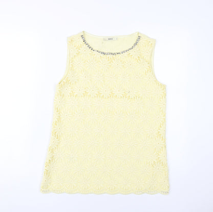 Womens UK Size 8 Oasis Yellow Basic Tank