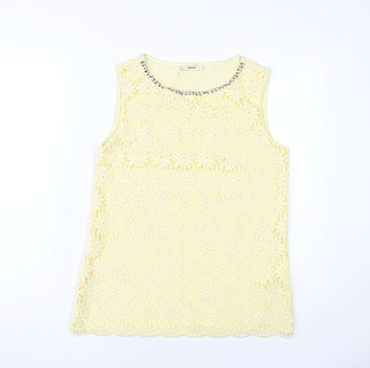 Womens UK Size 8 Oasis Yellow Basic Tank