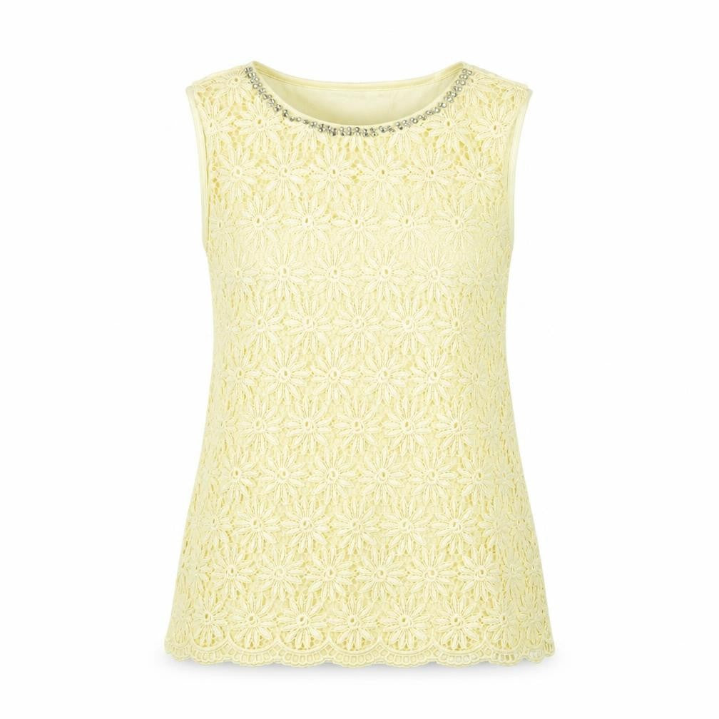 Womens UK Size 8 Oasis Yellow Basic Tank