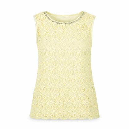 Womens UK Size 8 Oasis Yellow Basic Tank