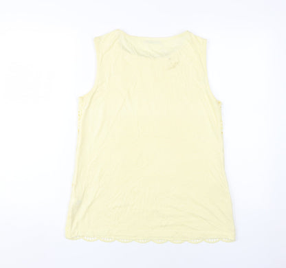 Womens UK Size 8 Oasis Yellow Basic Tank