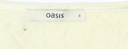 Womens UK Size 8 Oasis Yellow Basic Tank