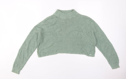 Womens UK Size S Hollister Green Pullover Jumper