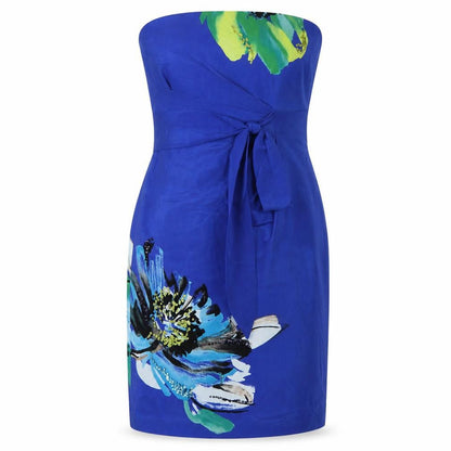 Coast Blue Silk Floral Strapless Sheath Dress 10