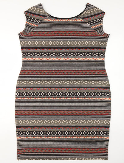 Next Womens Multicoloured Bodycon Dress Size 20