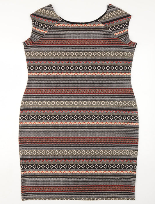 Next Womens Multicoloured Bodycon Dress Size 20