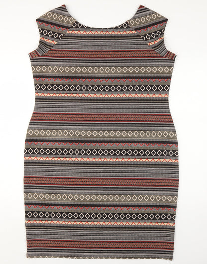Next Womens Multicoloured Bodycon Dress Size 20