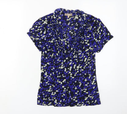 Womens UK Size 10 Soon Blue Basic Blouse