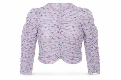 Womens UK Size S Zara Purple Cropped Blouse