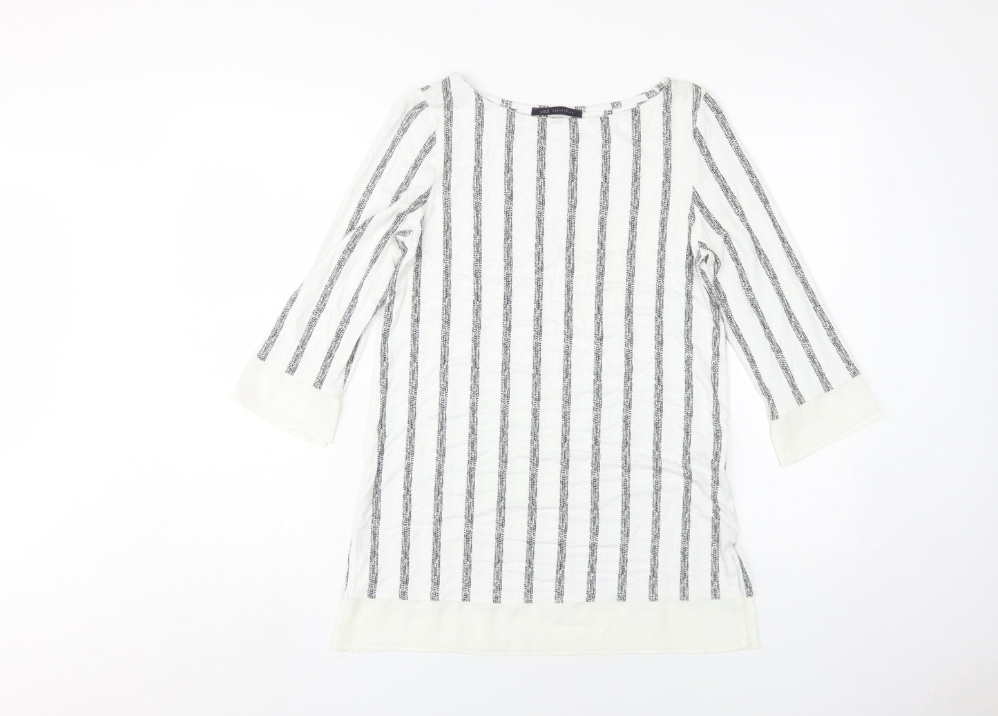 Womens UK Size 8 Marks and Spencer White Tunic Blouse