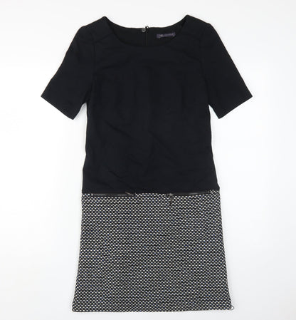 Marks and Spencer Black Knee Length Shift Dress UK 8