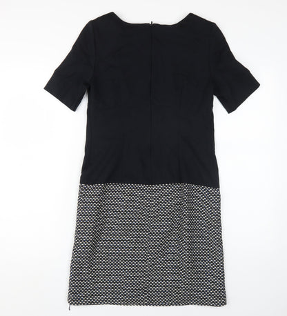 Marks and Spencer Black Knee Length Shift Dress UK 8