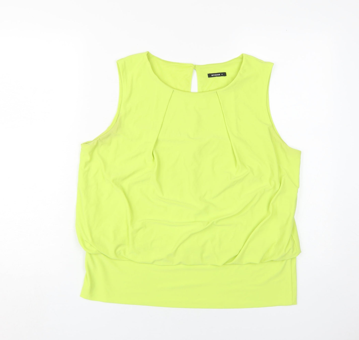 Roman Women's Yellow Sleeveless Round Neck Top
