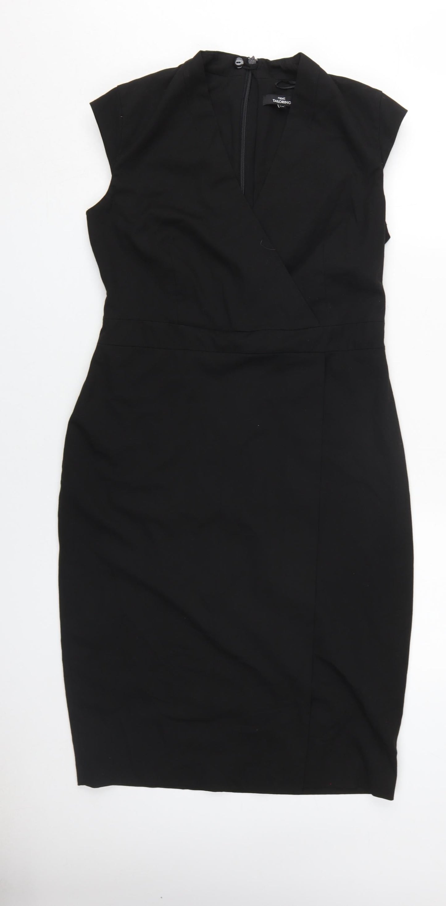Next Women’s Black Sheath Dress Size 12 V-Neck Workwear