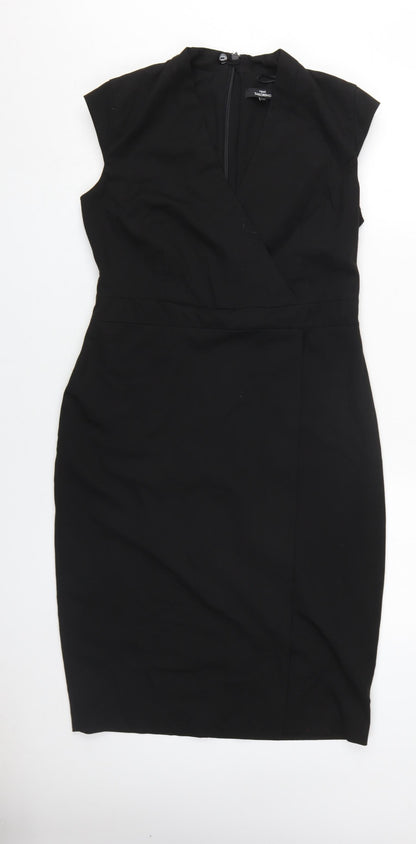 Next Women’s Black Sheath Dress Size 12 V-Neck Workwear