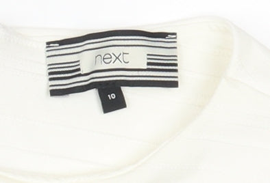 Next Women's Black Striped Sheath Dress Size 10