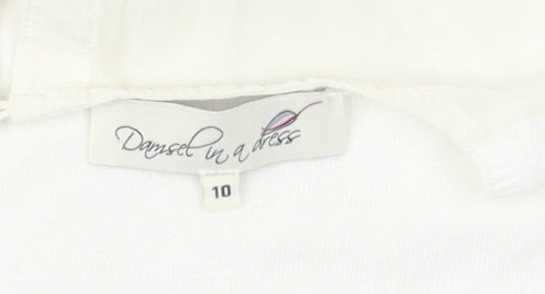 Womens UK Size 10 Damsel in a Dress White  Blouse