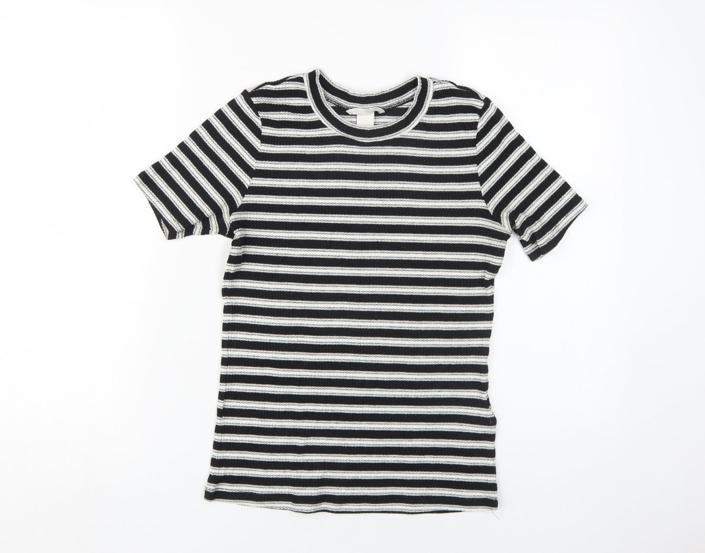 Womens UK Size S H&M Black Cropped T-Shirt