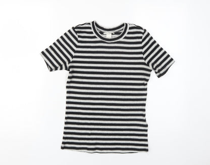Womens UK Size S H&M Black Cropped T-Shirt