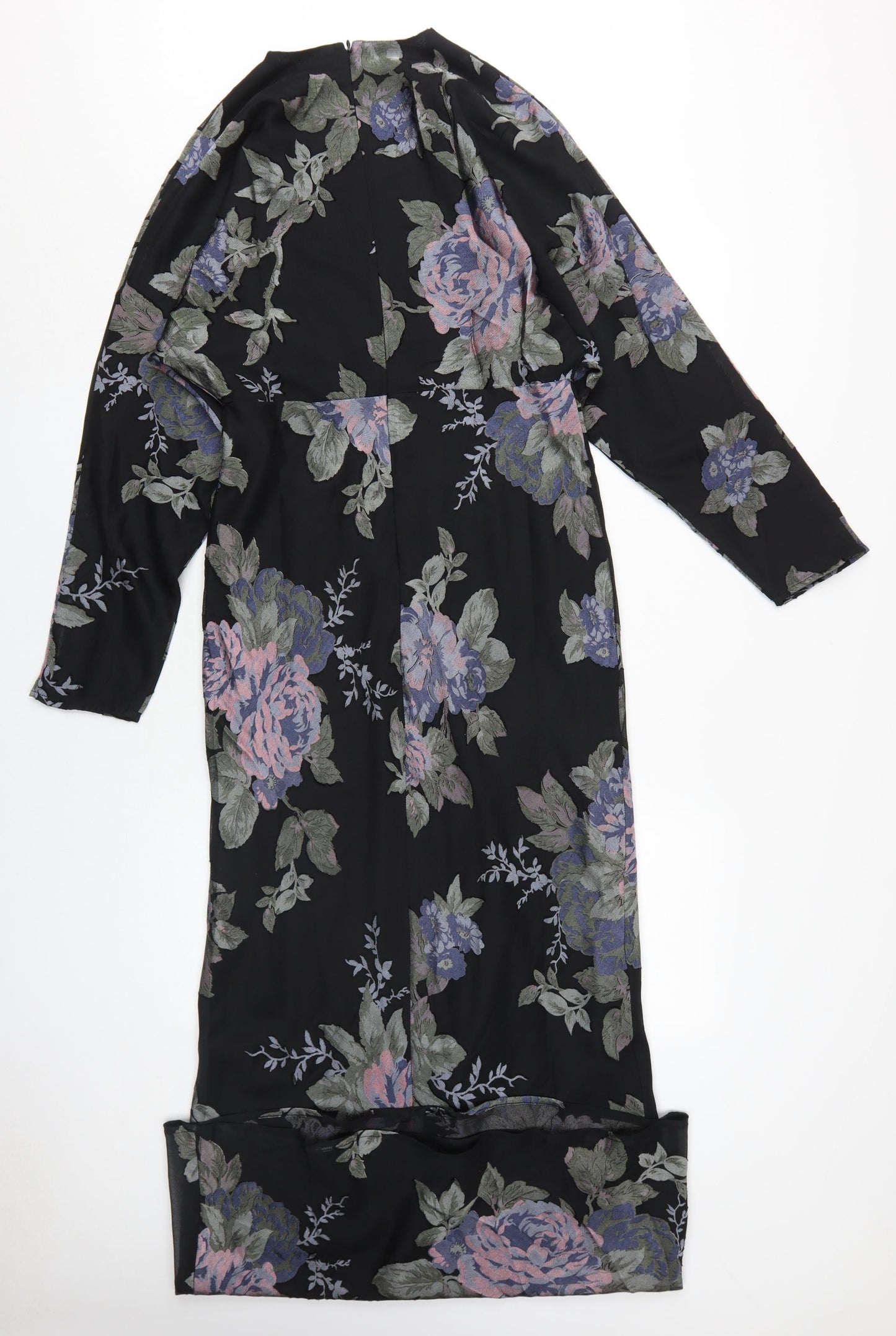 ASOS DESIGN Women's Black Floral Shift Dress - Size 12