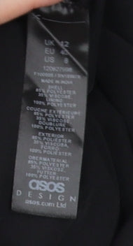 ASOS DESIGN Women's Black Floral Shift Dress - Size 12