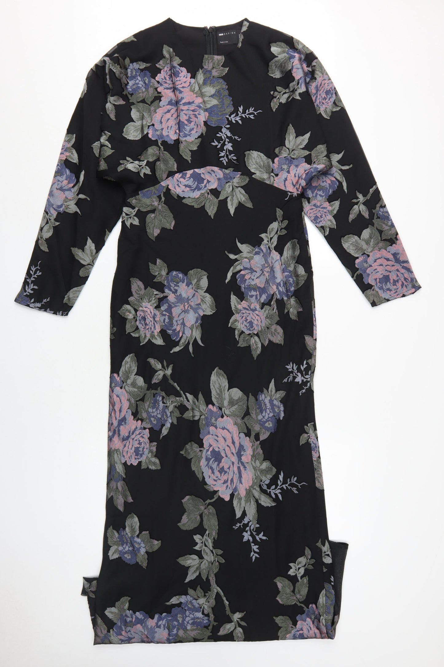 ASOS DESIGN Women's Black Floral Shift Dress - Size 12