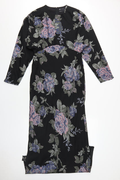 ASOS DESIGN Women's Black Floral Shift Dress - Size 12