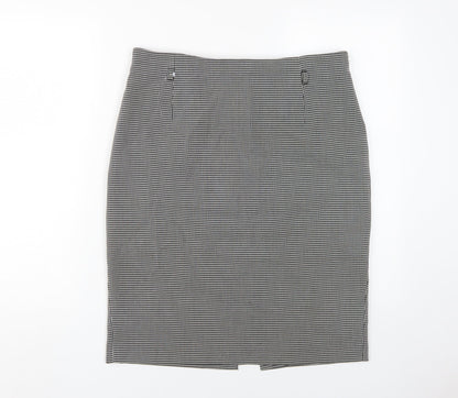 Marks and Spencer Women's Black Check Pencil Skirt 14