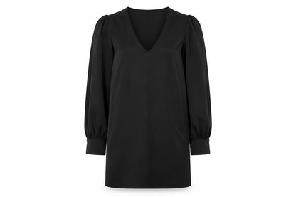 H&M Women's Black V-Neck Shift Dress Size 12