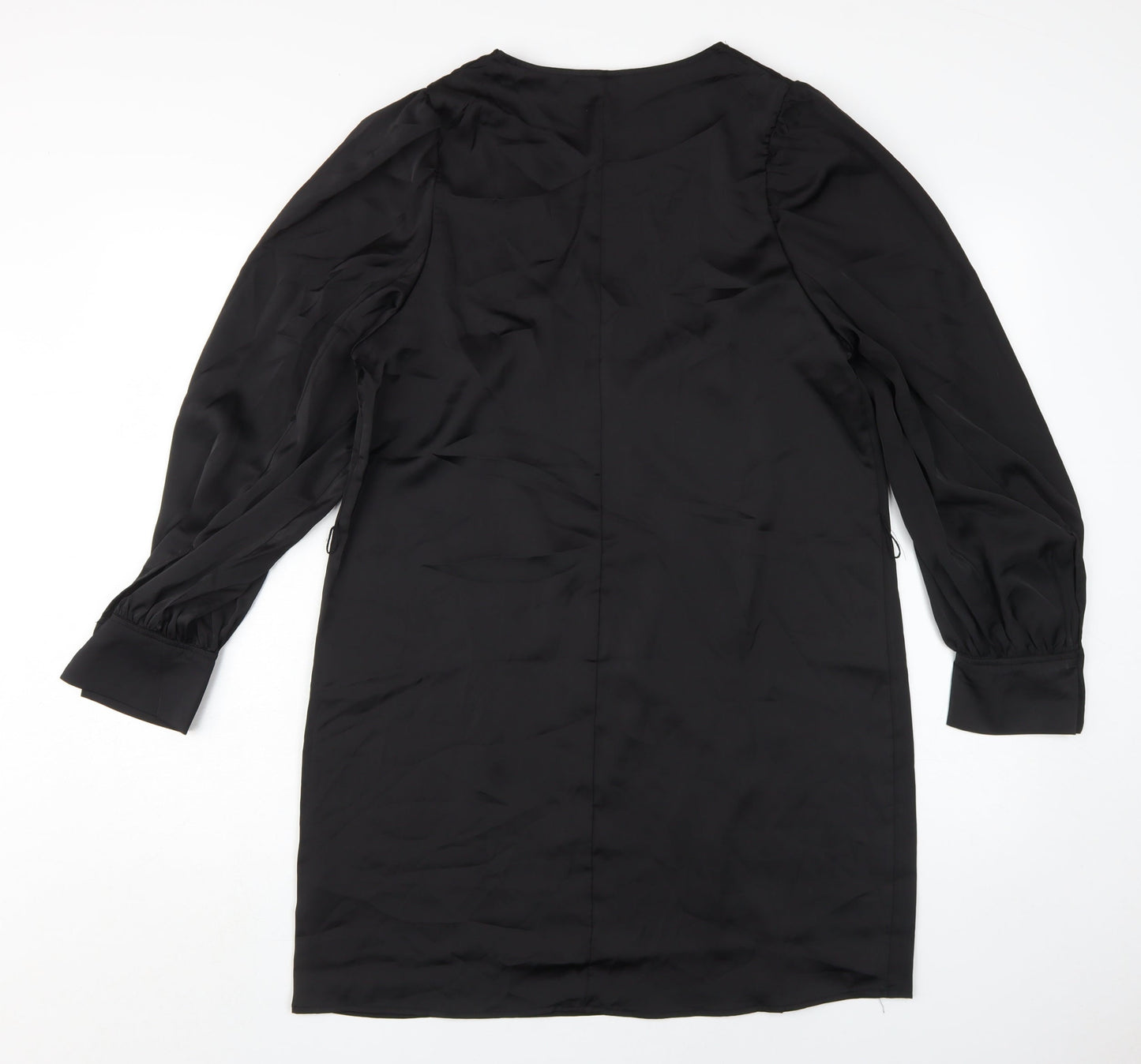 H&M Women's Black V-Neck Shift Dress Size 12