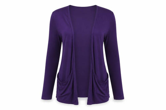 Womens UK Size M QED London Purple Cardigan Jumper