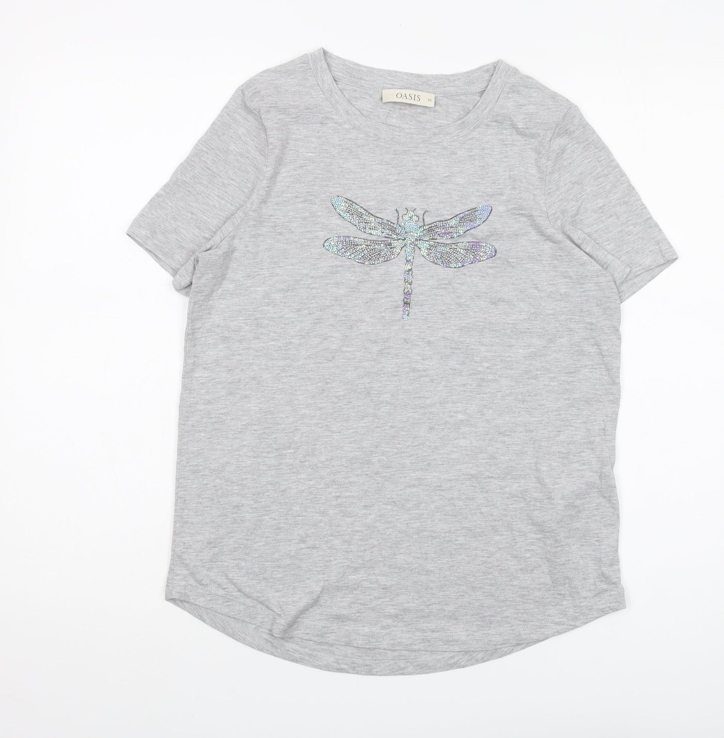 Womens UK Size XS Oasis Grey Basic T-Shirt
