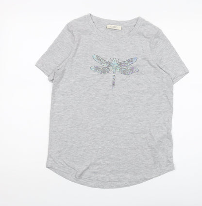 Womens UK Size XS Oasis Grey Basic T-Shirt