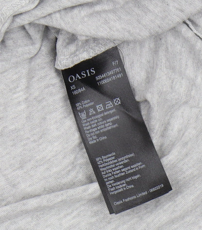 Womens UK Size XS Oasis Grey Basic T-Shirt