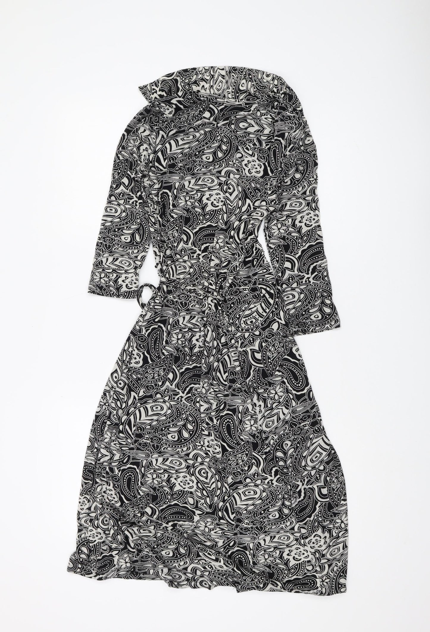 New Look Women’s Black Wrap Dress Size 8