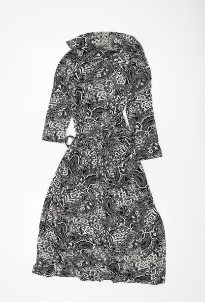 New Look Women’s Black Wrap Dress Size 8