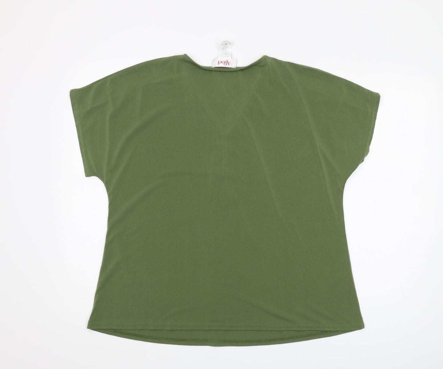 Womens UK Size 14 Afibel Green Basic Blouse