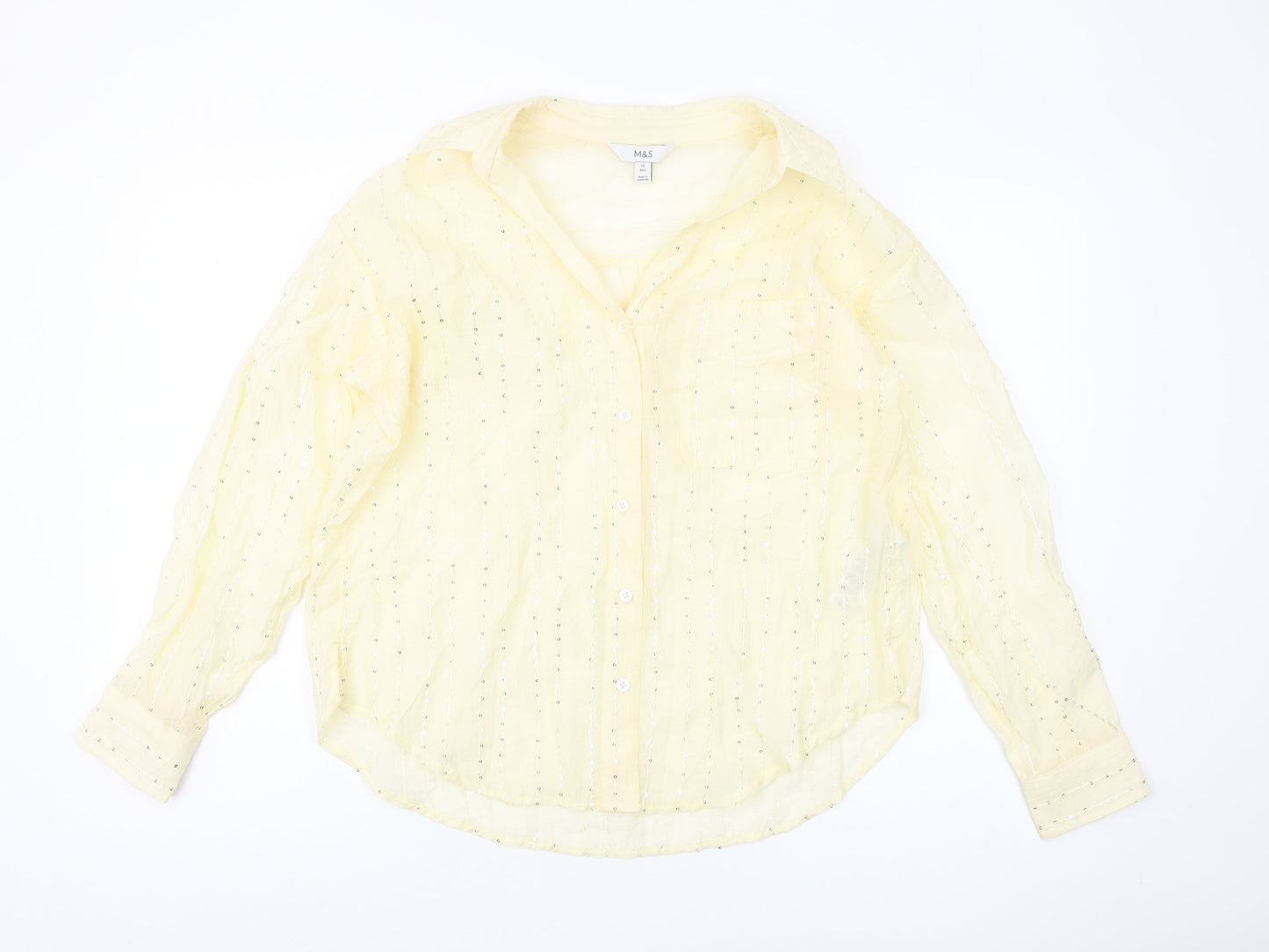 Womens UK Size 10 Marks and Spencer Yellow Basic Blouse