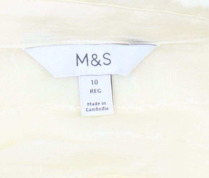 Womens UK Size 10 Marks and Spencer Yellow Basic Blouse