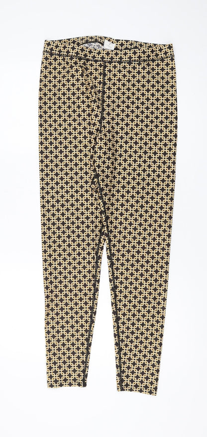 H&M Women's Multicoloured Geometric Trousers - Size 16