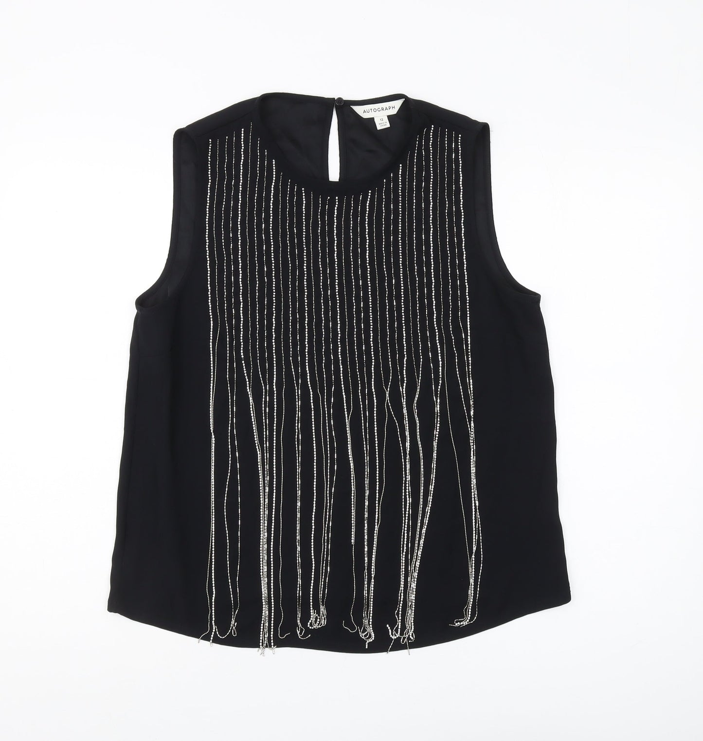 Womens UK Size 12 Marks and Spencer Black  Blouse