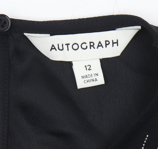 Womens UK Size 12 Marks and Spencer Black  Blouse