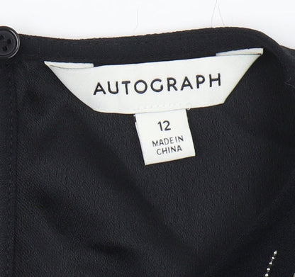 Womens UK Size 12 Marks and Spencer Black  Blouse