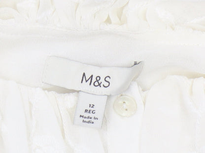 Marks and Spencer Women's White Embroidered Blouse