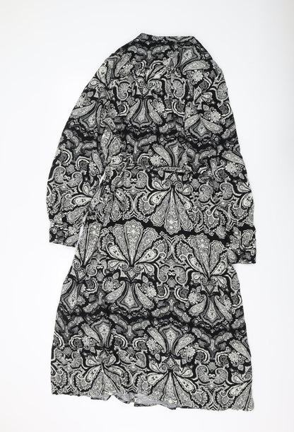 Marks and Spencer Womens Black Paisley A-Line Dress