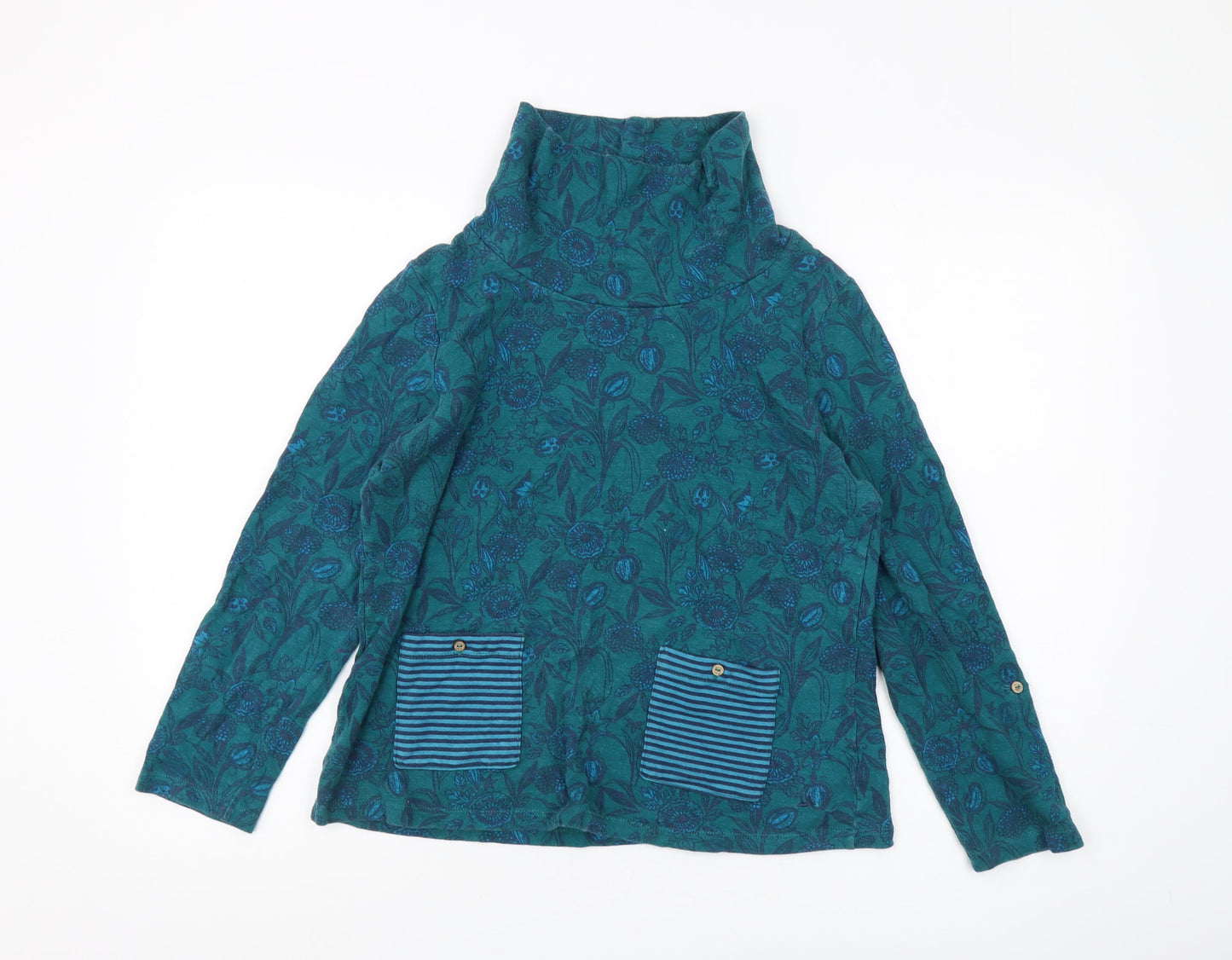 Maniamy Women's Green Floral Knit T-Shirt Size 12