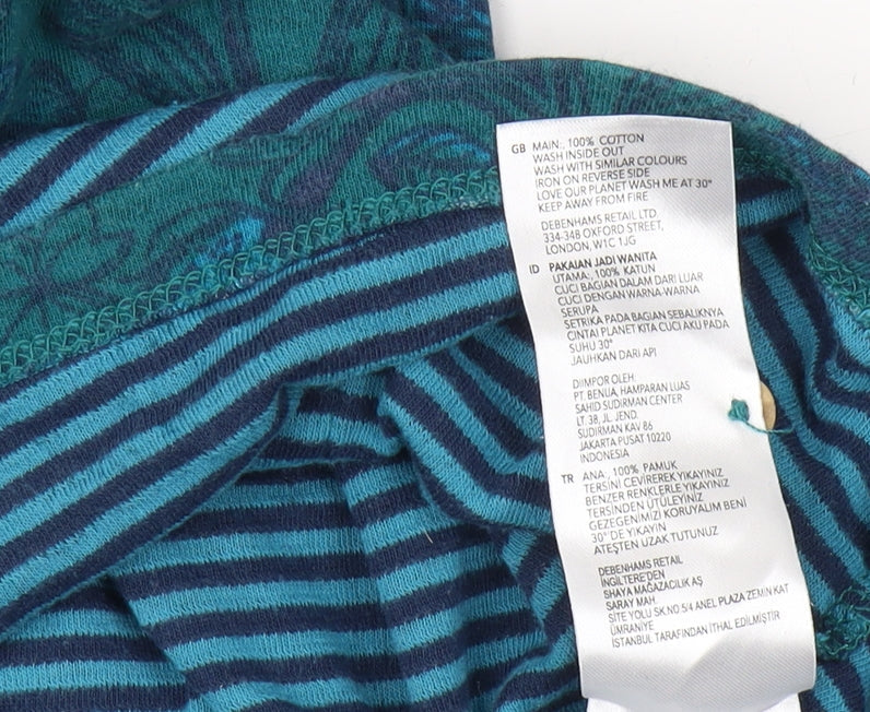 Maniamy Women's Green Floral Knit T-Shirt Size 12