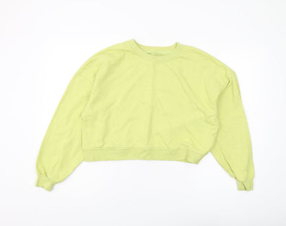 Womens UK Size M Pull & Bear Green Pullover Sweatshirt