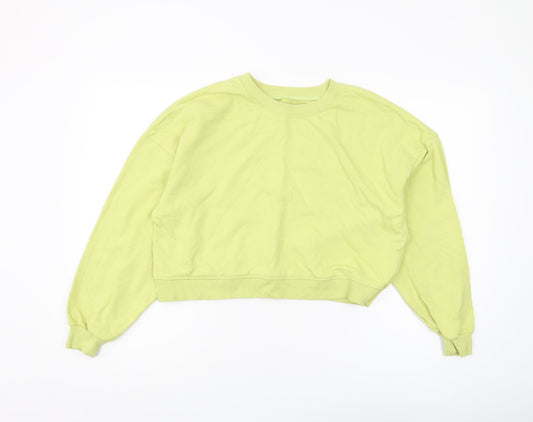Womens UK Size M Pull & Bear Green Pullover Sweatshirt